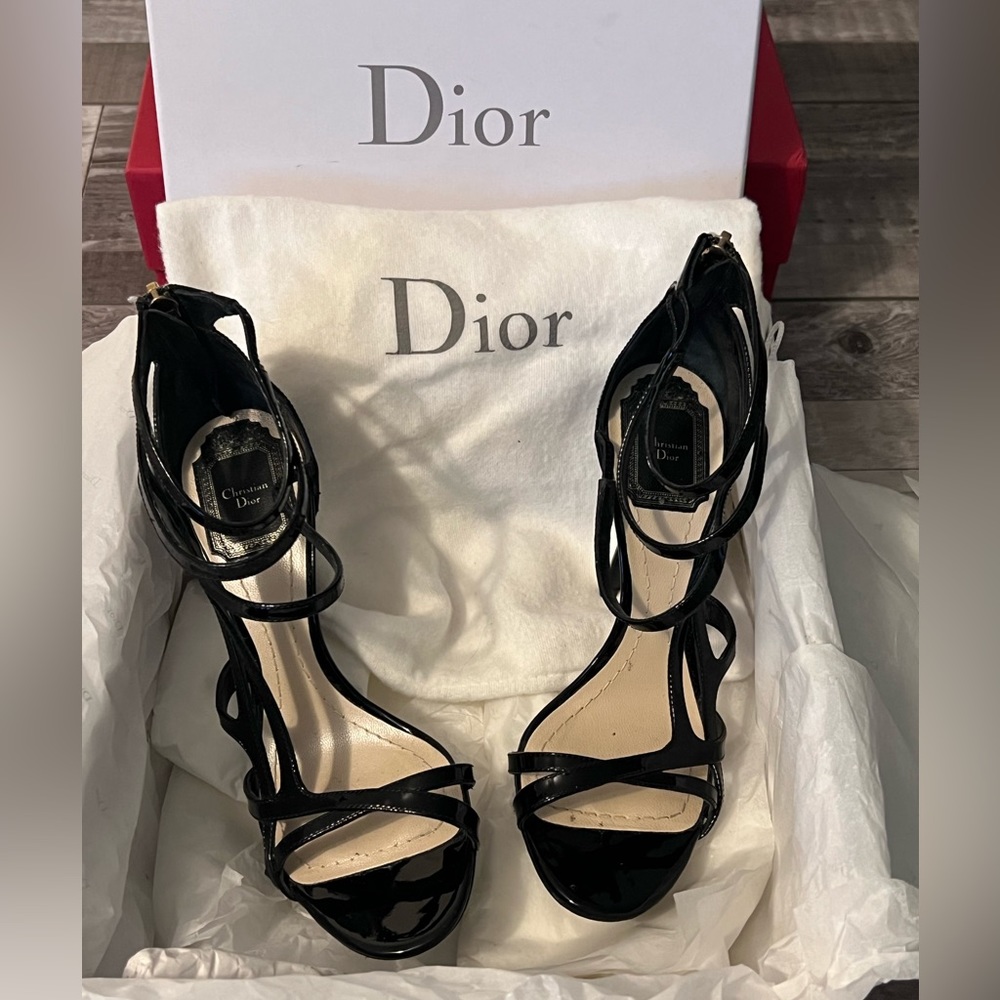 💯 Auth Christian Dior - Dior Double Sandal 10CM 
900 Noir - Size 36